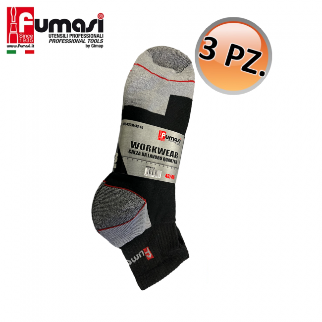 Chaussettes de travail longues FUMASI, pointures 43 à 46, lot de 3 paires