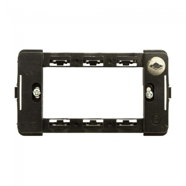 Support 3 places TL Noir compatible avec Bticino Living Classic - Feb Elettrica