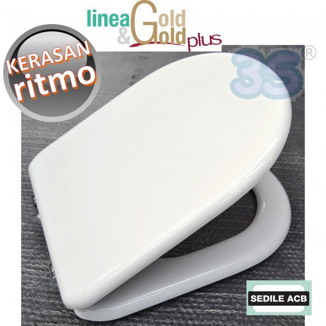 Abattant de toilette en bois Kerasan RITMO - Ligne ACB GOLD