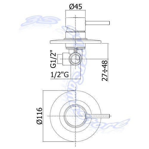 Mitigeur de douche encastré PAFFONI FONTE LIG010 CR LIGHT