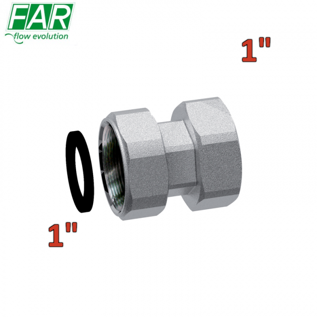 8321 - Raccord pivotant double en laiton F-F 1'' x 1'' - FAR