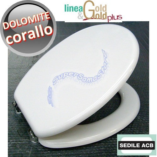 Abattant de toilettes CORALLO en céramique dolomite - marque ACB, gamme GOLD