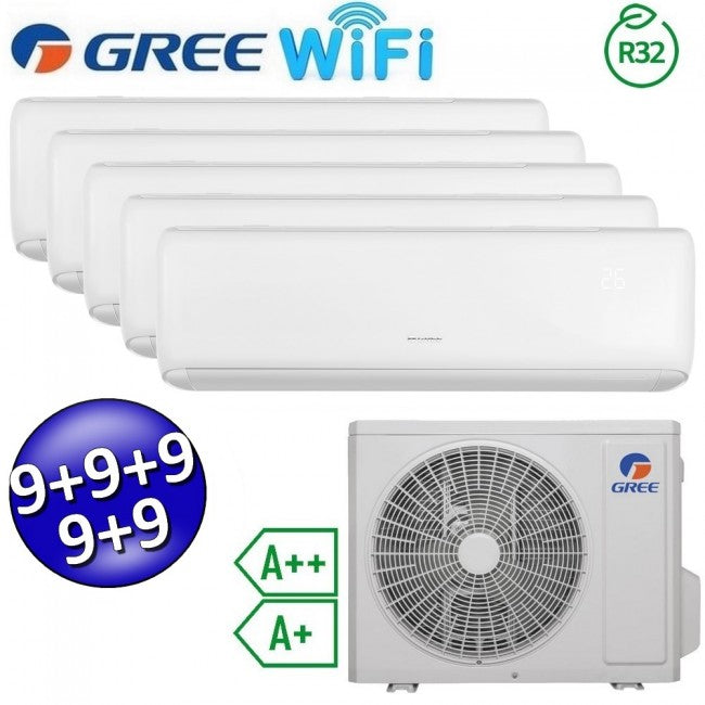 Climatisation ARI penta split inverseur Wi-Fi 9+9+9+9+9 Btu - GREE R32 classe A++/A+