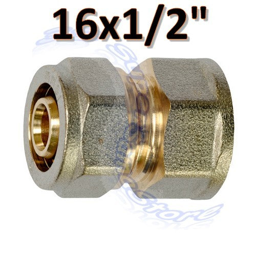 Raccord droit fileté femelle 16 x 1/2'' à visser multicouche