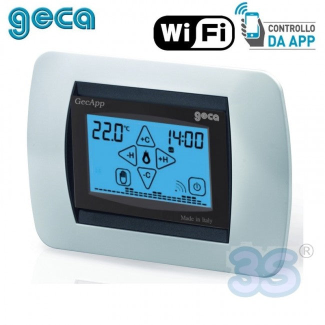 Chronothermostat intégré anthracite, Wi-Fi, ADSL, écran tactile, vert, GecApp Crono