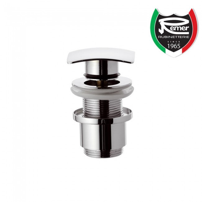 Bonde carrée automatique de 32 mm (1 1/4 po), à clapet, sans trop-plein, modèle avec verre court