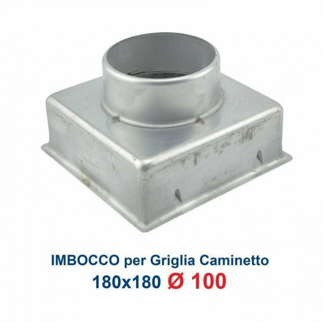 Adapter fitting for chimney opening (Inlet grille 18x18, diameter 100mm)
