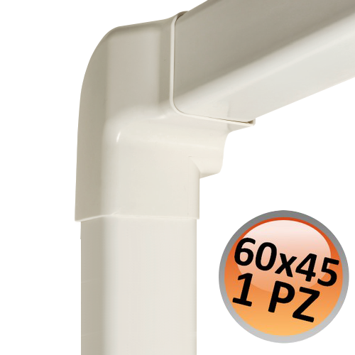 Raccord d'angle vertical gauche 60x45mm - 1 pièce