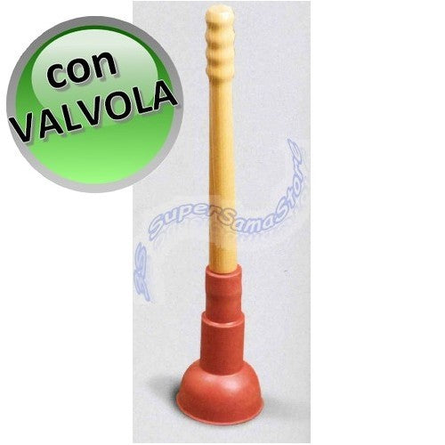 Ventouse professionnelle pour vases et bondes d'évier avec valve - manche en bois