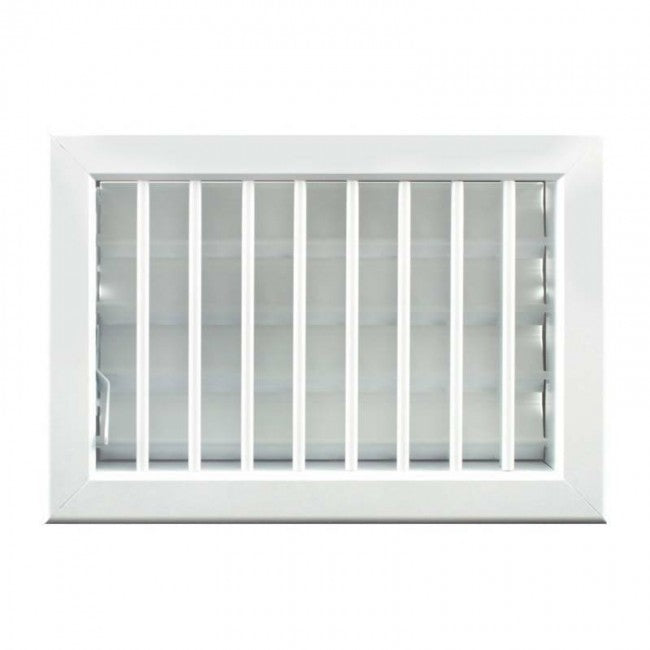 Ventilation Grille 22x15cm WHITE 100mm Diameter with Flue Adaptor