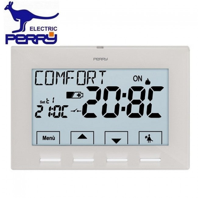 Perry 1TPTE029B - NEXT Series Backlit Digital Wall Thermostat 220V - White