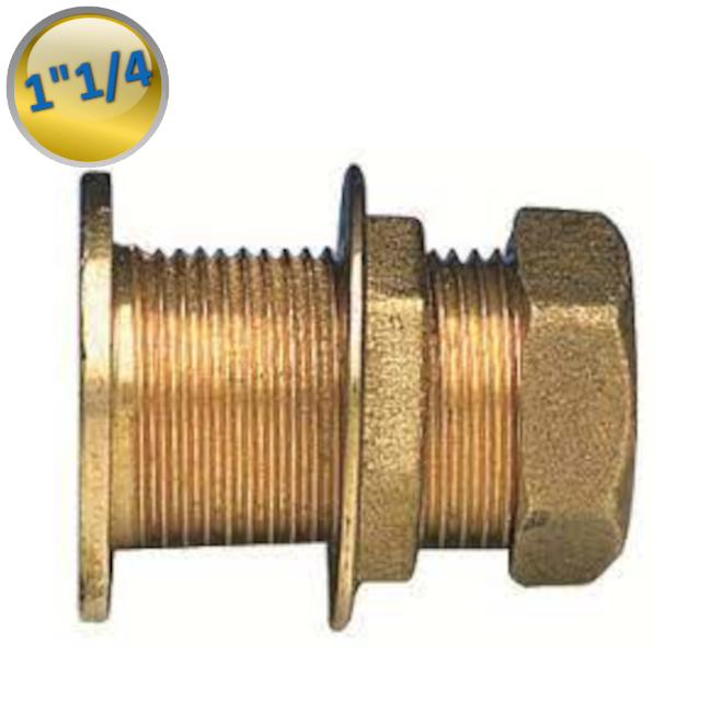 H0067 - Raccord à boîte 1'' 1/4" avec contre-écrou, sablé - Enolgas