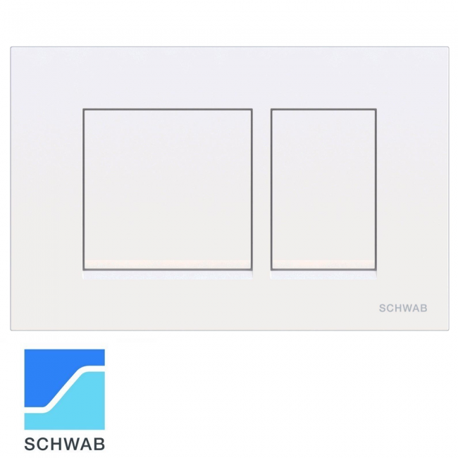 Plaque de commande à double bouton CERES DUO, blanc mat, pour réservoir de toilette SCHWAB 299