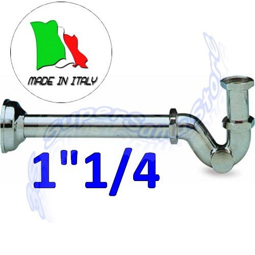 Siphon de bidet Giacomini 1,5" en forme de S en laiton chromé