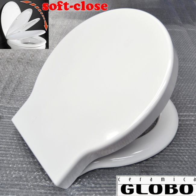 Abattant WC original à fermeture amortie pour cuvette 50 cm Ceramica Globo en résine thermodurcissable enveloppante - SB022BI