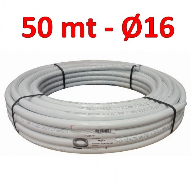 Tuyau multicouche isolé pour eau Ø 16 x 2 mm - rouleau de 50 m