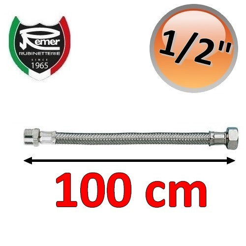 FLEXITALY WATER HOSE 100CM - 1/2 MALE FEMALE