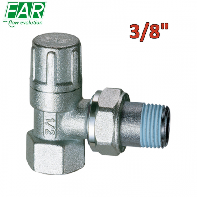 1200 - Vanne d'arrêt coudée 3/8'' pour raccordement de tuyauterie en fer - FAR