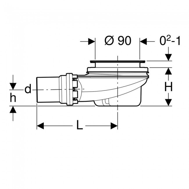 Bonde de douche à siphon Ø 90 mm avec capuchon - GEBERIT 150.552.21.1