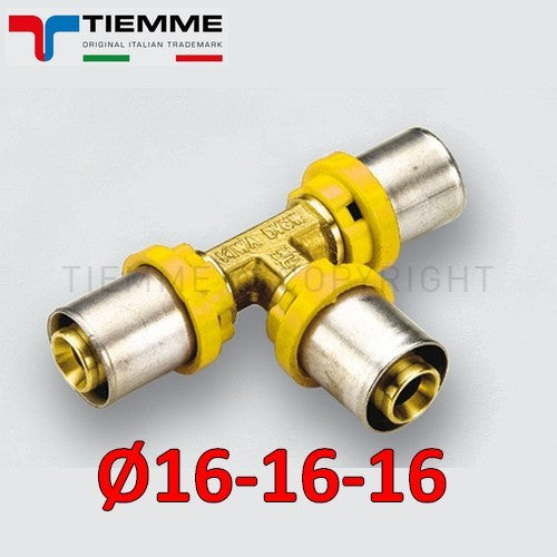 Multilayer for gas - T-fitting Ø 16x16x16 mm