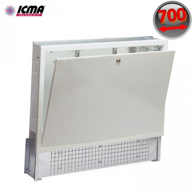 ICMA Recessed manifold cabinet model 196, width 700 mm, adjustable depth 90/110 mm - for manifold
