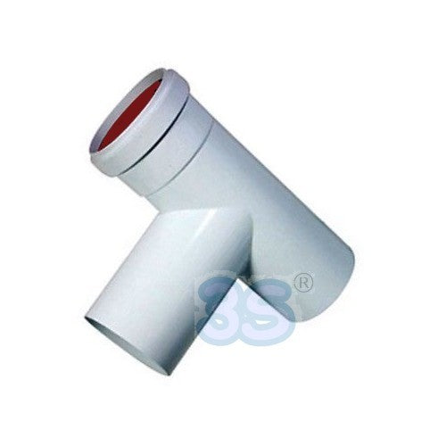 White extruded aluminum TEE fitting Ø 80mm for boiler
