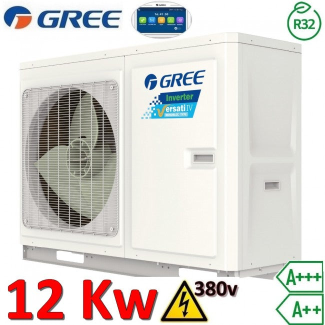 Pompe à chaleur air-eau monobloc Gree Versati IV - R32 12,0 kW triphasé 380 V