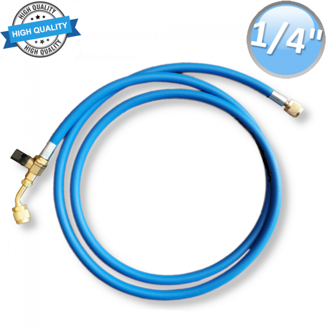 Tuyau flexible avec robinet 1/4'' x 1/4'' SAE haute qualité 1800 mm - Couleur bleue