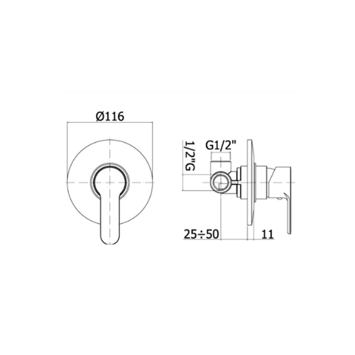 BLU PAFFONI Built-in Shower Mixer - BLU010