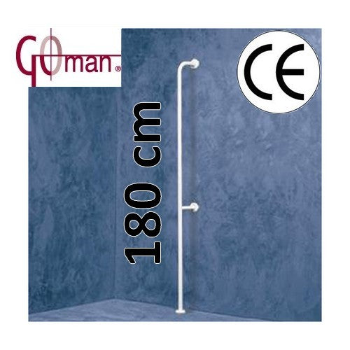 Vertical handrail 180 cm with wall and floor mounting - Goman
