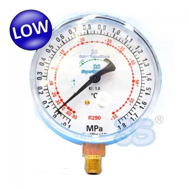 Manomètre 4 voies pour gaz R290, complet avec tuyaux flexibles SAE 1/4'' et réducteurs pour bouteille de 12 L