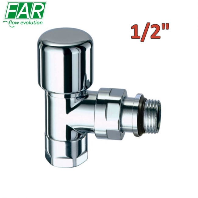 0108 - TOPFAR Robinet thermostatique carré chromé 1/2'' avec raccord en cuivre ou multicouche - FAR