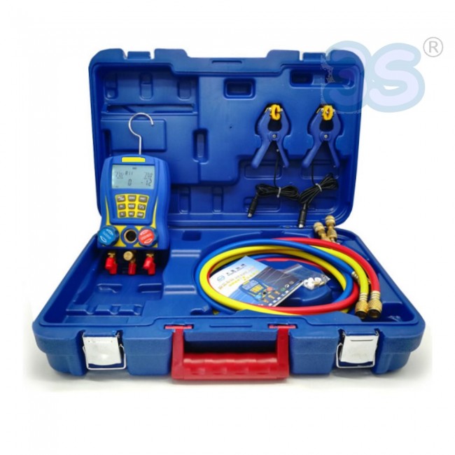 Manomètre numérique universel pour gaz réfrigérant WK-6889 avec pinces de température