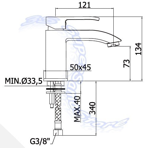 LES071 CR LEVEL PAFFONI Mitigeur lavabo sans bonde
