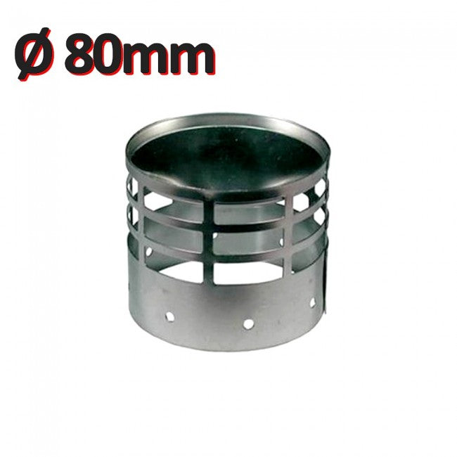 Smoke extraction grille, Ø 80 mm, stainless steel