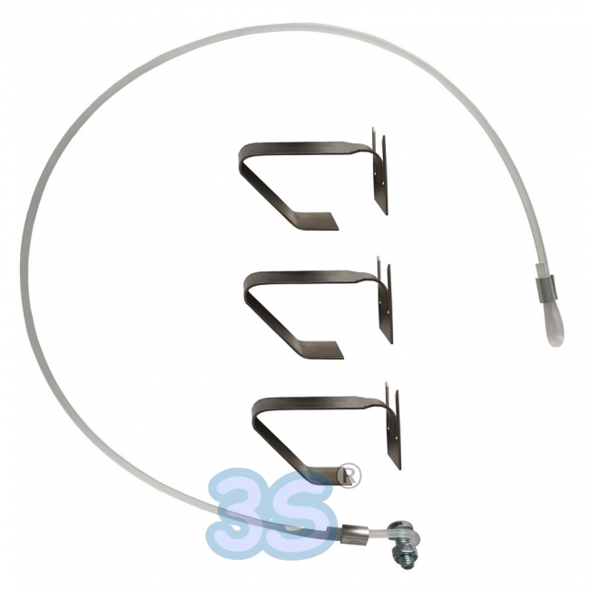 Jeu de 3 clips de fixation pour faux plafond, compatibles avec les anémostats de la série KU de Ø 200 mm.