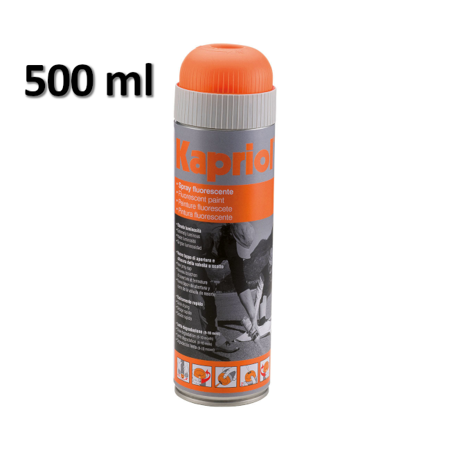 500 ml KAPRIOL fluorescent orange spray paint - for marking on construction site walls