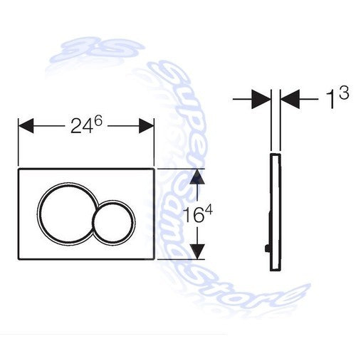 Plaque de commande à double bouton pour réservoir GEBERIT SIGMA 01 BLANC