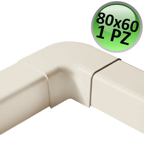 Coude plat pour conduit 80x60 mm - 1 pièce