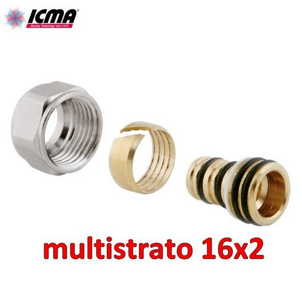 Adaptateur de raccord de vanne ICMA pour tuyau multicouche Ø 16x2 mm
