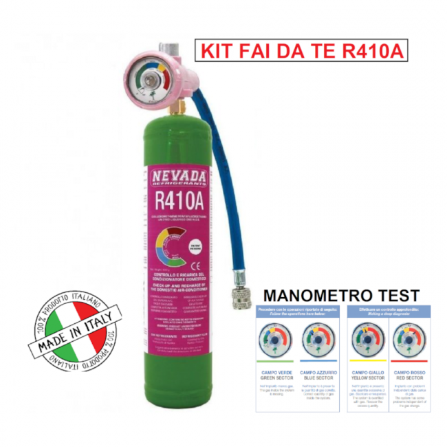 Air conditioning diagnostic refill kit - R410A Gas