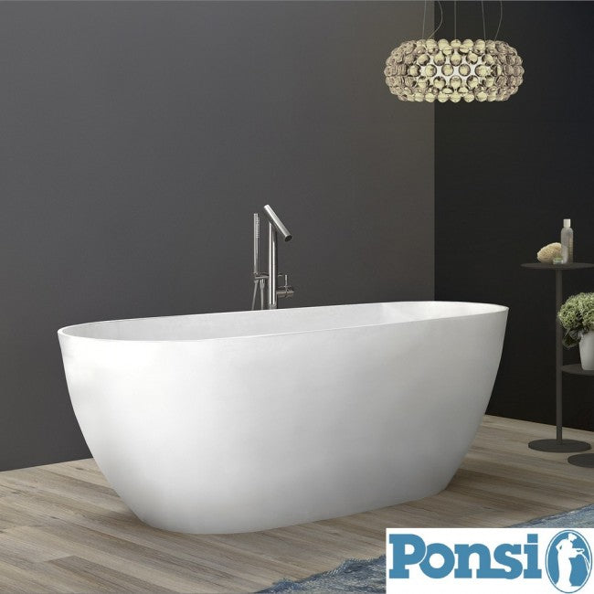 Baignoire Ponsi BETA en résine effet marbre avec structure de support - 170 x 70 cm