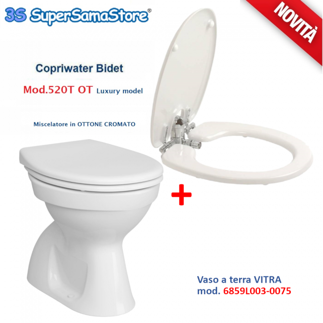 Abattant WC bidet 520 avec mitigeur + WC sur pied Normus VITRA