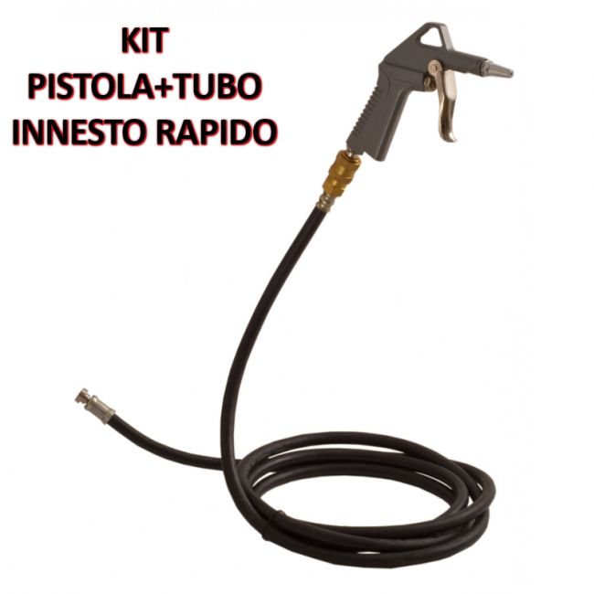 Kit pistolet et tuyau MGF avec raccord rapide pour compresseur électrique BLITZ