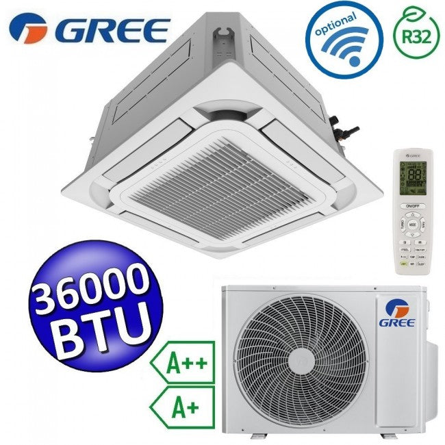 Climatiseur cassette Gree 36 000 BTU R32 à 8 voies - Télécommande et panneau de commande inclus - U-MATCH 6