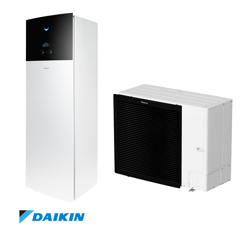 Pompe à chaleur air-eau basse température avec ballon ECS Daikin Altherma EBVX11S18D9W + ERLA11DW1 — 11 kW