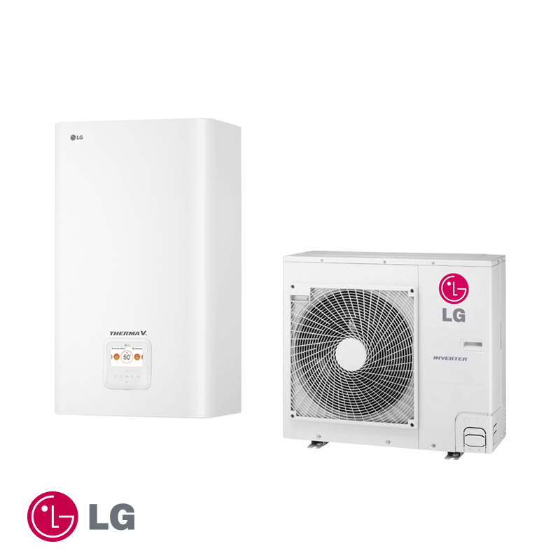 Pompe à chaleur air-eau LG Therma V Hydrobox HN091MR.NK5 + HU071MR U44