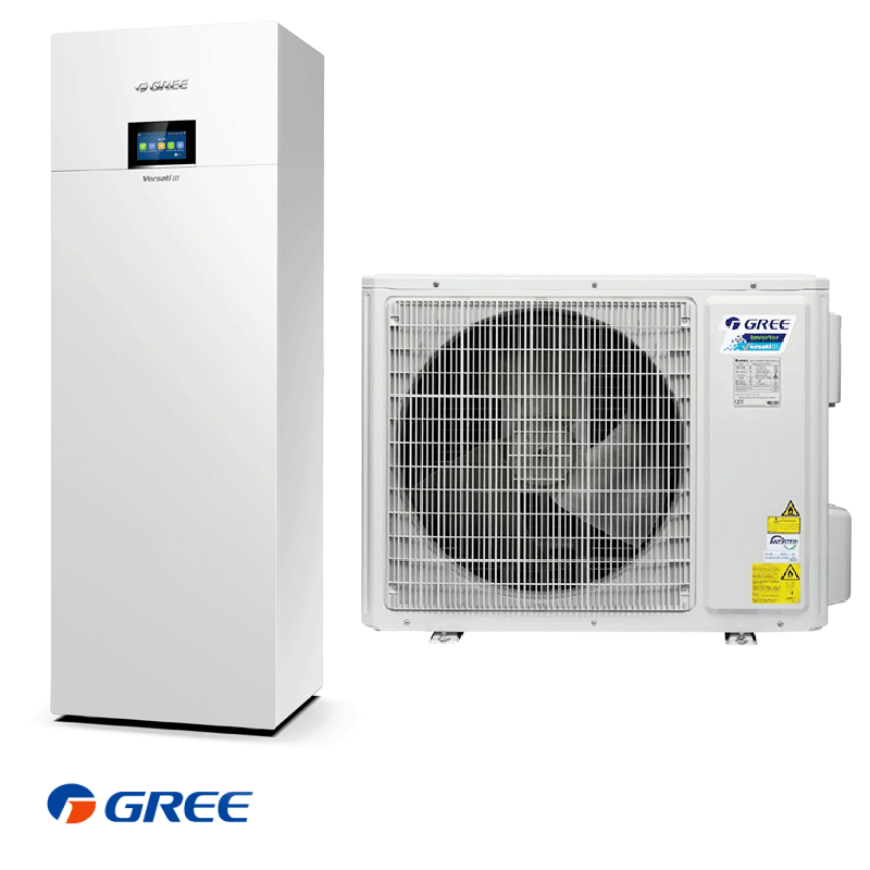 Pompe à chaleur air-eau avec ballon ECS Gree Versati III GRS-CQ16PdG/NhH-M triphasé — 16 kW