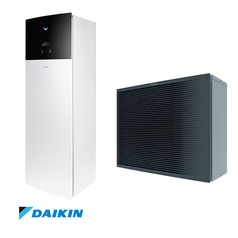 Pompe à chaleur air-eau haute température avec ballon ECS Daikin Altherma ETVX16S18E9W7 + EPRA16DW1 — 16 kW